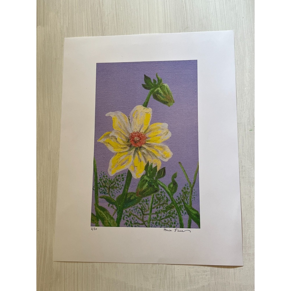 "Yellow Flower" Fine Art Print of Original Limited Only 10 Hand Signed copies